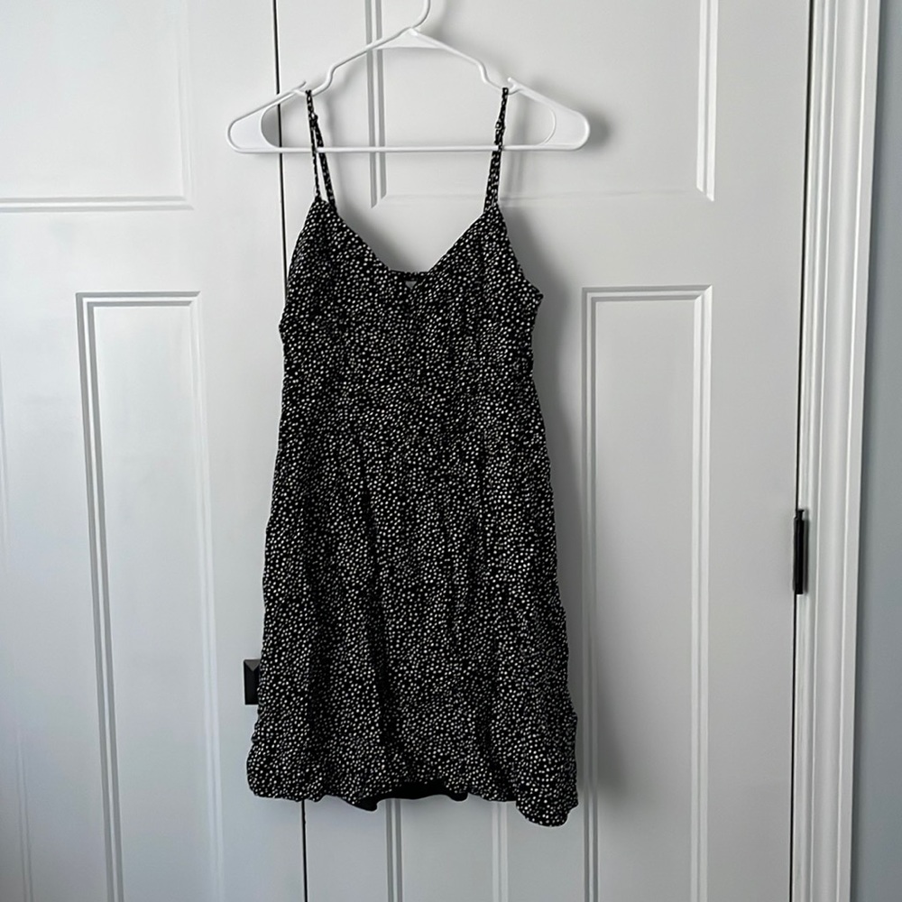 Black and White Short Spaghetti Strap Dress